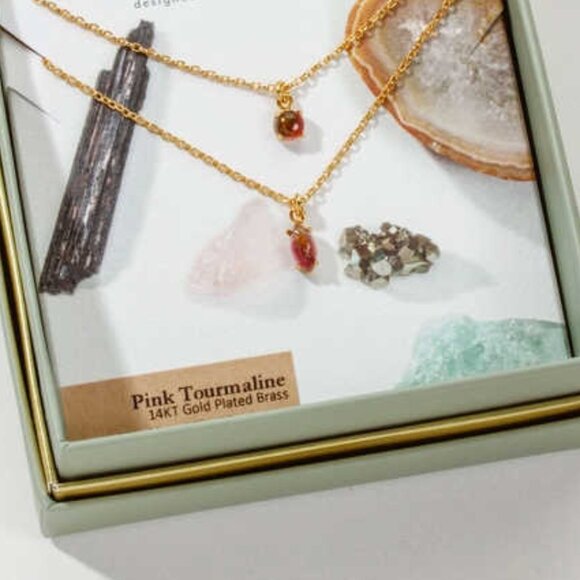 Four Letter Word Necklace - Pink Tourmaline - Picture 3 of 3